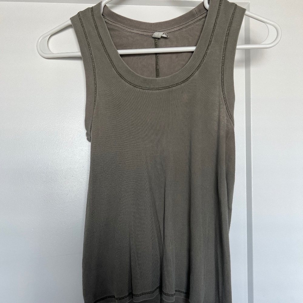 U-Neck Free People Green Tank Top